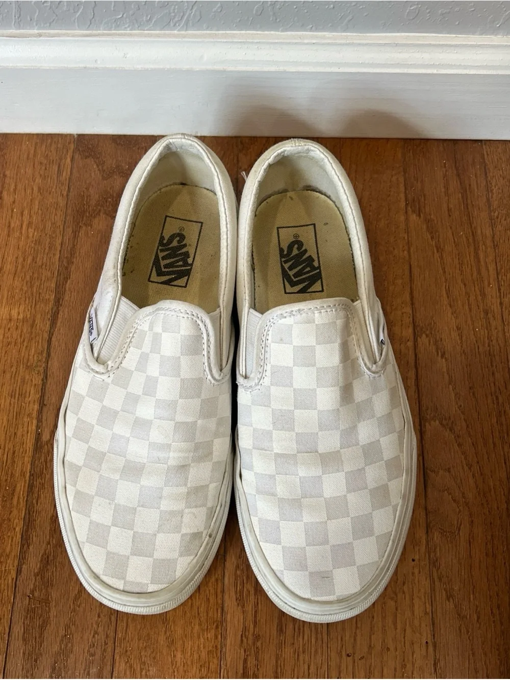 Vans Sneakers Low Slip On Skate Shoes Checkerboard Women’s Size 9 White
